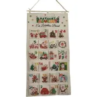 Novavision Calendario dell'Avvento di Natale, calendario conto alla rovescia natalizio riutilizzabile da appendere alla parete con 24 tasche da riempire,