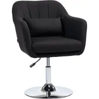 Novavision Poltrona Poltrona lounge con braccioli, cuscino lombare, imbottita Poltrona relax con struttura in metallo, effetto lino, regolabile in altezza Sedia girevole per camera da letto