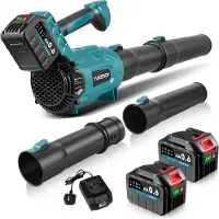LTPRTZ Accu Bladblazer - Ventilatore elettrico - Cura del giardino - Potente, 23000 giri al minuto - 77 cm - Nero