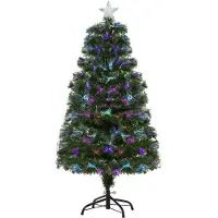HOMCOM Albero di Natale artificiale 830-017, con supporto in metallo, LED, 120 cm