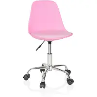 OEM Sedia girevole per bambini Fancy II, rivestita in ecopelle rosa, con altezza regolabile