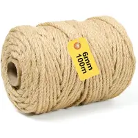 Dripio Corda in sisal, 6 mm x 100 metri, ideale per tiragraffi, fibra naturale