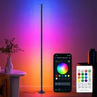 OEM Lampada da terra RGB, 120 cm, con dimmer, controllo tramite app e telecomando, e sincronizzazione musicale