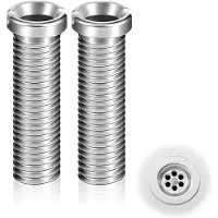 Markenlos Valvole di scarico da 45 mm, in acciaio inossidabile, cave, per lavelli da cucina, confezione da 2 pezzi