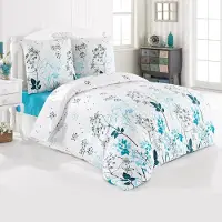 Merkloos Set di biancheria da letto composto da: copripiumino 135x200 cm e federe 80x80 cm, realizzati in cotone con chiusura a zip