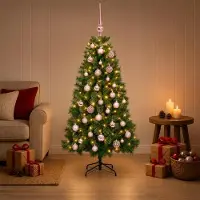 Syfax Albero di Natale artificiale con palline 150 cm 150 LED