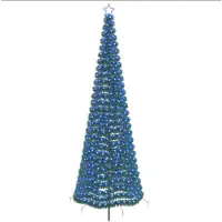 Syfax Albero di Natale a LED in tinsel con picchetto EKENAS 300 cm