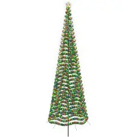 Syfax Albero di Natale a LED in tinsel con picchetto EKENAS 500 cm