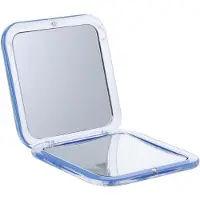LTPRTZ Specchi per trucco Tripla - Specchio pieghevole - Applicazione per trucco - 7x Ingrandito - 8.3 x 8.3 cm - Blu
