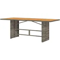 LTPRTZ Tavolo da giardino in legno di acacia - Tavolo da esterno - Cena esterna - Struttura in acciaio stabile - 190 x 80 x 75 cm