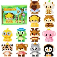 DBPBToU Calendario dell'Avvento 2026 12 Giorni Mini Mattoncini Materiale Sicuro Mondo Animale Set da 12
