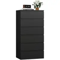 FOREHILL Comodino nero con 6 cassetti, dimensioni 60x40x119 cm
