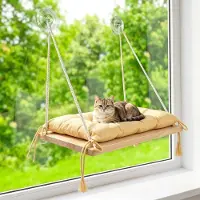 OEM Amaca per gatti da appendere alla finestra, regolabile in altezza, con cuscino, dimensioni 42,5 x 31,5 cm