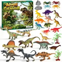 Sudatong Calendario dell'Avvento Dinosauri 2026 Bambini Bambine 24 Pezzi Dino Set Gioco con T-Rex Triceratopo Vulcano Ragno Natale Countdown Calendario Regalo