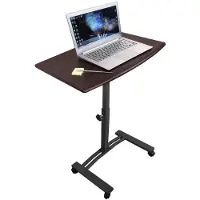Dripio Tavolo portatile per laptop su ruote, regolabile in altezza, colore nero