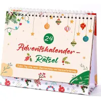 HOWAF Enigmi Adulti Bambini con 24 Rompicapi Difficili Calendario dell'Avvento Enigmi Giochi 2026 Regali di Natale per Famiglie Calendario dell'Avvento
