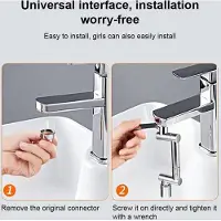 Markenlos Rubinetto estensibile girevole con aeratore e filtro antischizzi – multifunzione per cucina e bagno