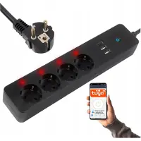 BLOW Ciabatta intelligente con Wi-Fi, 3 metri, 4 prese, USB e USB-C