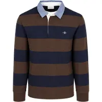Gant Rugger Shield Polo A Righe Navy/Brown Marrone Blu scuro Blu taglia