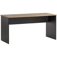 Dripio Scrivania con 3 cassetti, finitura effetto legno di quercia/nero, dimensioni 150x65x73,6 cm