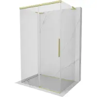 Mexen Rox-3S L cabina doccia a 3 lati scorrevole 155 x 110 cm, trasparente, oro spazzolato - 8C2L-155-110-55-00-3S