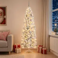 Syfax Albero di Natale Artificiale Slim con Palline 240 cm 300 LED
