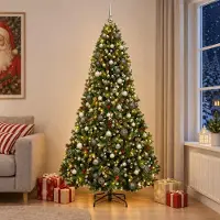 Syfax Albero di Natale Artificiale con Palline 210 cm 300 LED