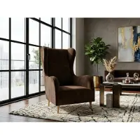 AEA Poltrona beige con schienale alto, in tessuto, per l'arredamento moderno del soggiorno