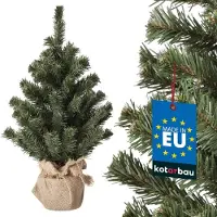 Merkloos Albero di Natale artificiale piccolo - 50 cm - Con vaso in juta - Plastica