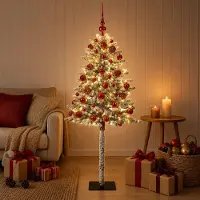 Syfax Albero di Natale Artificiale con Palline 120 cm 150 LED