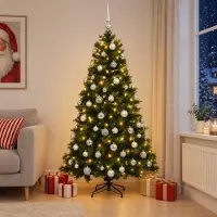 Syfax Albero di Natale artificiale con palline 240 cm 300 LED