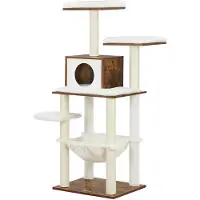 Dripio Albero per gatti, altezza 138 cm, con sisal, cuccia e amaca