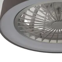LINDBY Ventilatore da soffitto LED Mace, grigio, Ø 47 cm, silenzioso, CCT