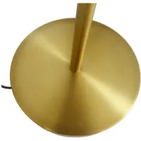 LINDBY Lampada da terra Aovan, color bronzo, ripiano, connessione USB