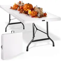 Casaria Tavolo da Giardino Pieghevole in Plastica 183x76cm