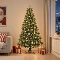 Syfax Albero di Natale Artificiale con Palline 210 cm 300 LED