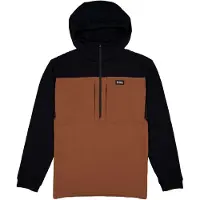 Mons Royale Offgrid Merino Fleece 1/2 Zip Long Sleeve Felpa di merino con cappuccio Uomo (M, nero/marrone)