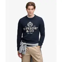 Superdry per uomo. M6110788A Maglione con applicazione blu marino (XL), Casual, Cotone, Navy