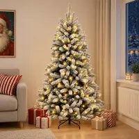 Syfax Albero di Natale Artificiale con Rami Pieghevoli 150 cm 150 LED