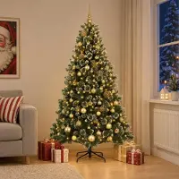 Syfax Albero di Natale artificiale con palline 180 cm 300 LED