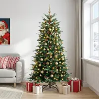 Syfax Albero di Natale artificiale con palline 240 cm 300 LED