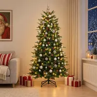Syfax Albero di Natale Artificiale con Rami Pieghevoli 210 cm 300 LED