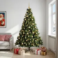 Syfax Albero di Natale Artificiale con Palline 210 cm 300 LED