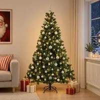 Syfax Albero di Natale Artificiale con Palline 210 cm 300 LED