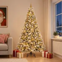 Syfax Albero di Natale Artificiale con Palline 210 cm 300 LED