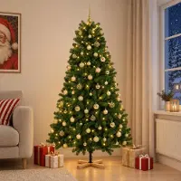 Syfax Albero di Natale artificiale con palline 210 cm 300 LED