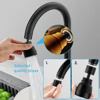 Markenlos Prolunga per rubinetto, colore nero, rotazione a 360°, 3 livelli, con adattatore