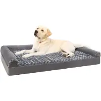 Dripio Cuccia ortopedica per cani, taglia XL, 105x70x18 cm, rivestimento removibile, grigia