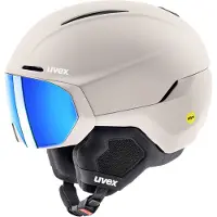 Uvex - Casco da sci con visiera - Horizon CV Mips Warm Grey Matt Mirror Blue (S2) - Taglia 51-55 cm - Beige