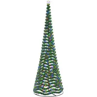 Syfax Albero di Natale in tinsel con luci LED e base EKENAS 500 cm